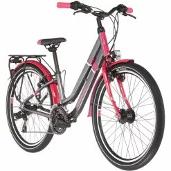 S'cool ChiX Twin Alloy 24 21-S Kinder Grau/pink