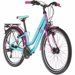 S'cool ChiX Twin Alloy 24 21-S Kinder Türkis/lila